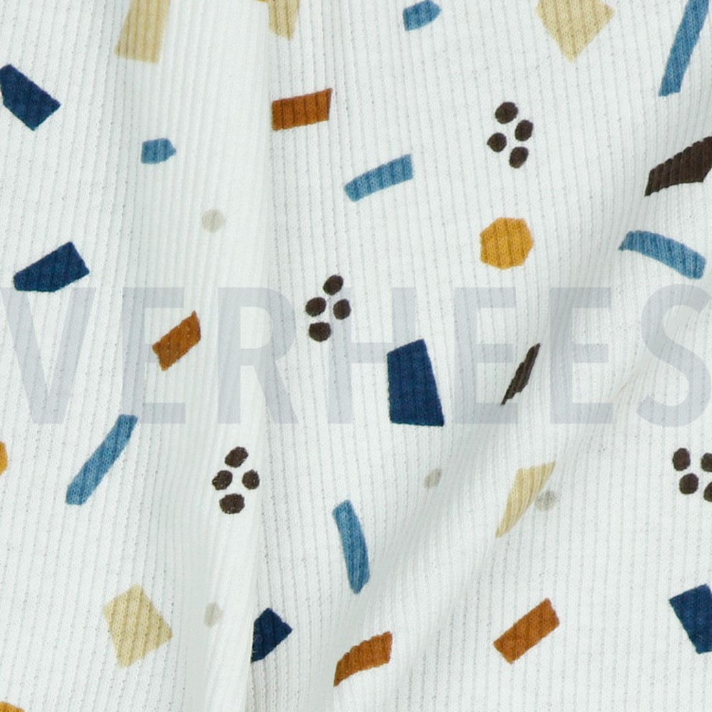 RIB JERSEY SPICKLES WHITE #3