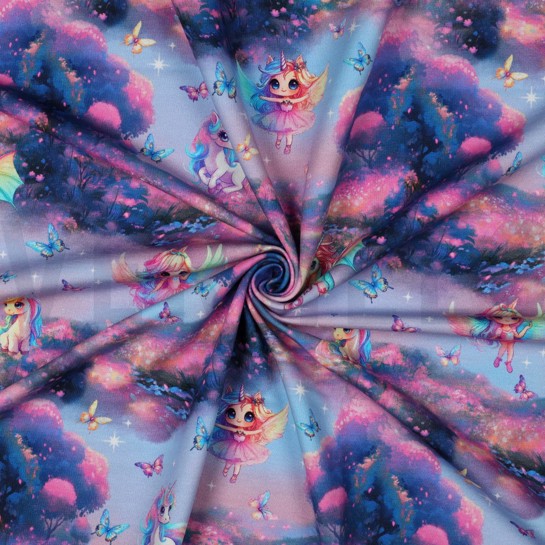 FRENCH TERRY DIGITAL FAIRIES PINK #7