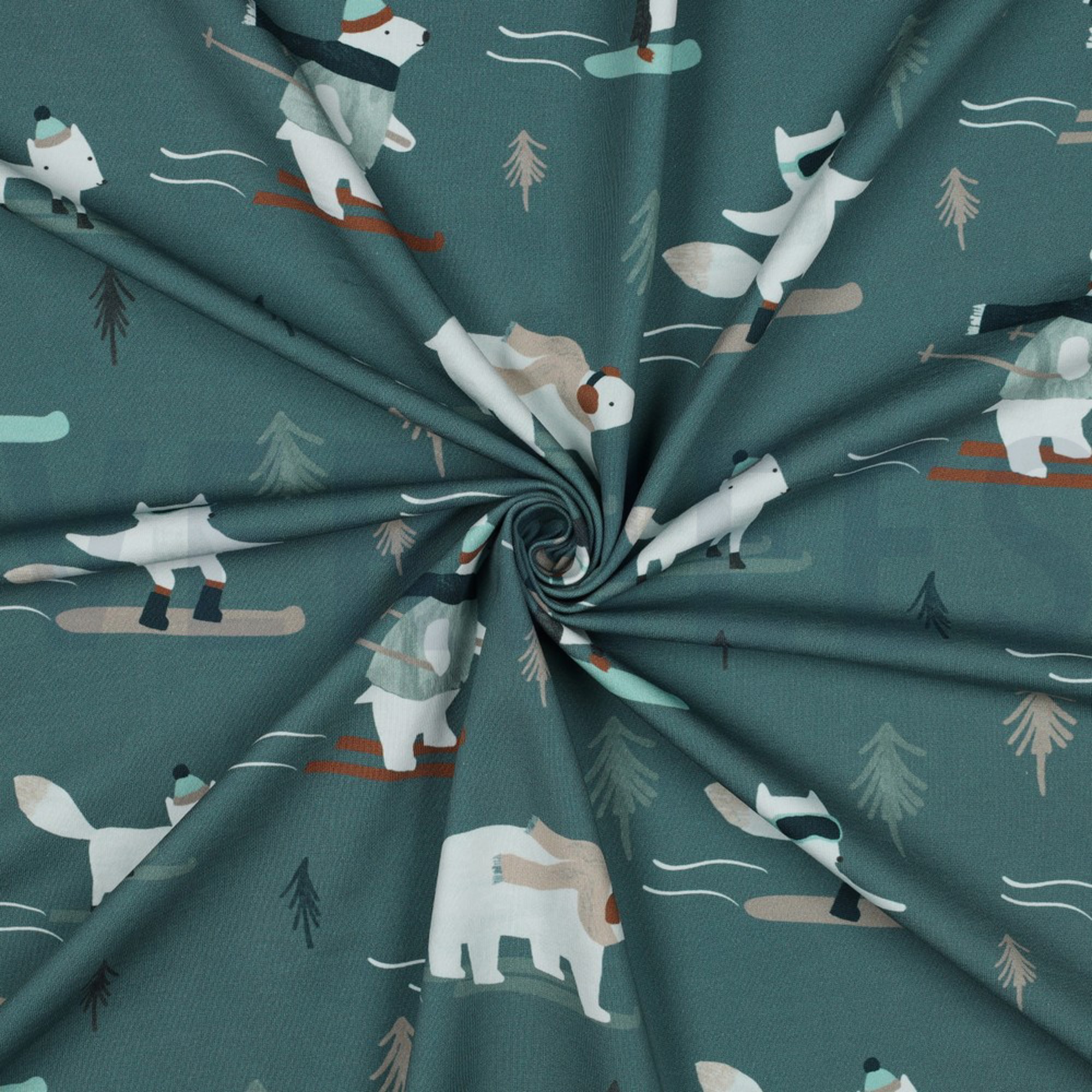 FRENCH TERRY DIGITAL WINTER ANIMALS SAGE (high resolution) #3