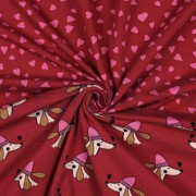 FRENCH TERRY DOGS AND HEARTS RED (thumbnail) #3