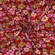 FRENCH TERRY FLOWERS BORDEAUX/ RED (thumbnail) #3
