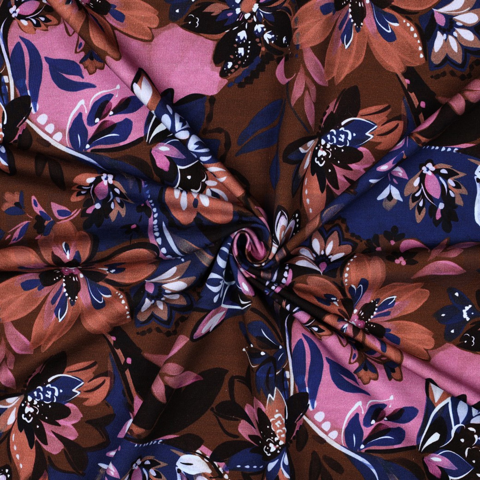 FRENCH TERRY DIGITAL FLOWERS BROWN (high resolution) #3