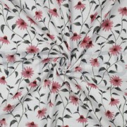 DOUBLE GAUZE GOTS DIGITAL FLOWERS WHITE (thumbnail) #3