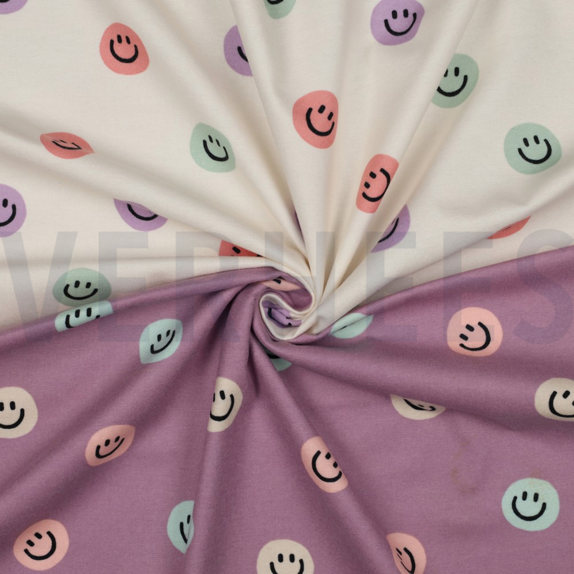 FLANNEL HAPPY FACES OFF-WHITE / LILAC (high resolution) #3