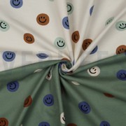 FLANNEL HAPPY FACES OFF-WHITE / GREEN (thumbnail) #3