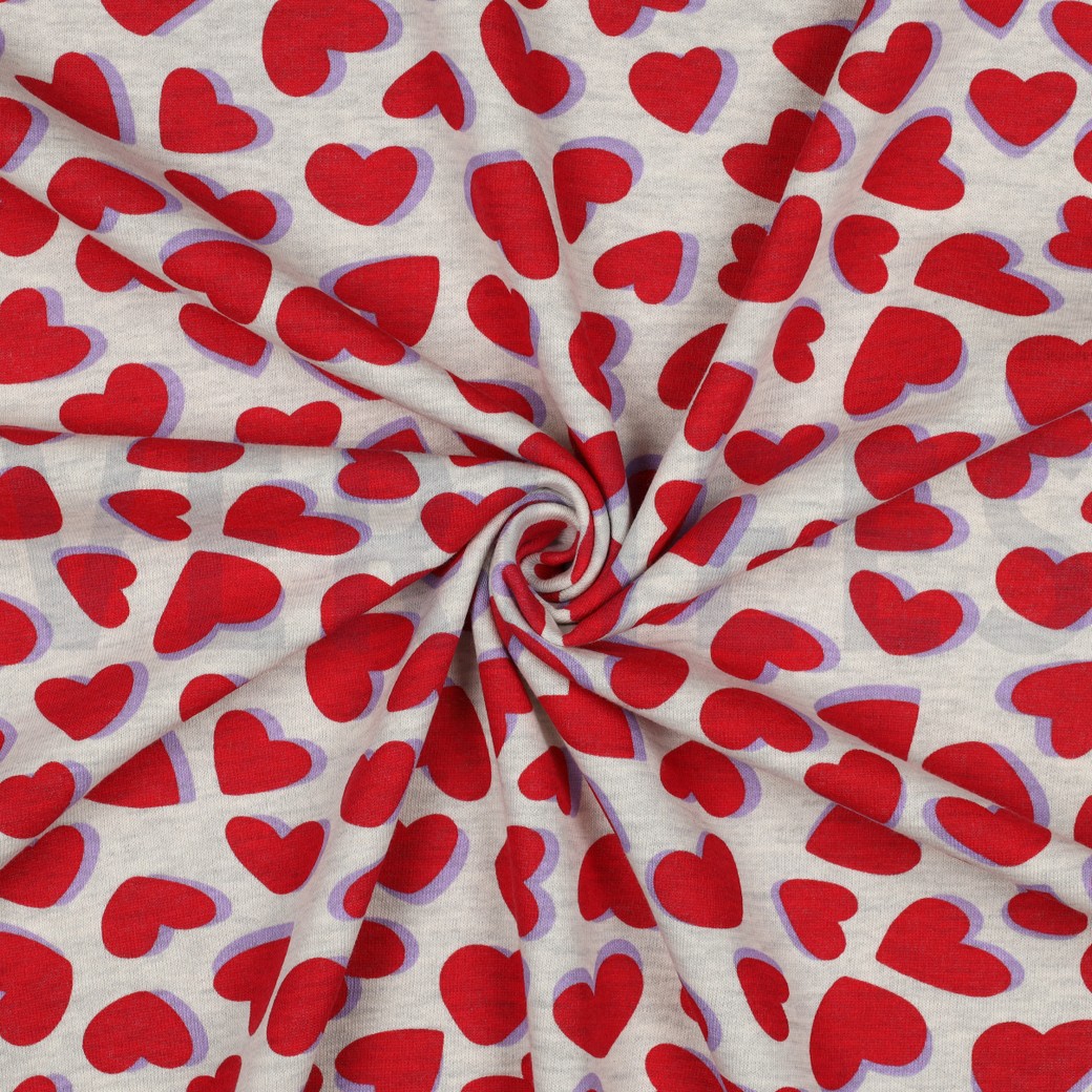 SWEAT MELANGE HEARTS RED #3