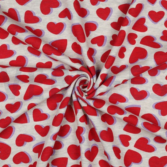 SWEAT MELANGE HEARTS RED #7