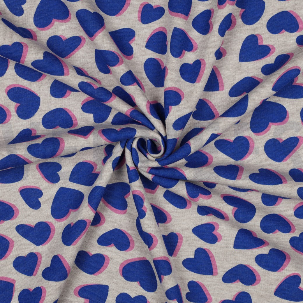 SWEAT MELANGE HEARTS BLUE #3