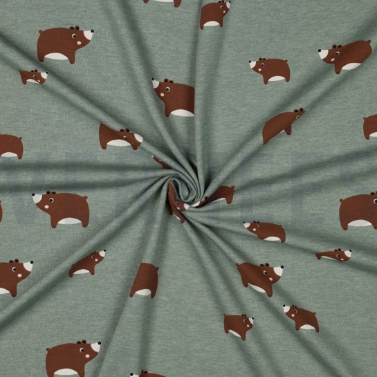 JERSEY MELANGE BEARS DARK MINT #7