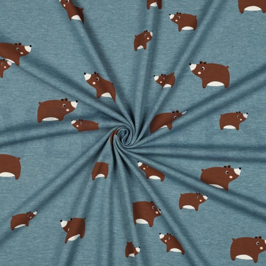 JERSEY MELANGE BÄREN RAUCHBLAU #7