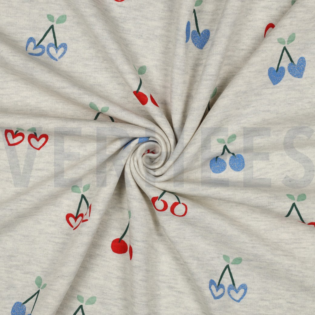 SWEAT MELANGE GLITTER CHERRIES ECRU #3