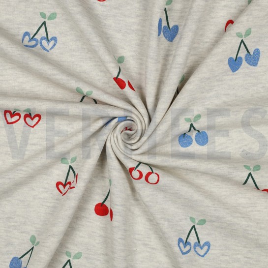SWEAT MELANGE GLITTER CHERRIES ECRU #7