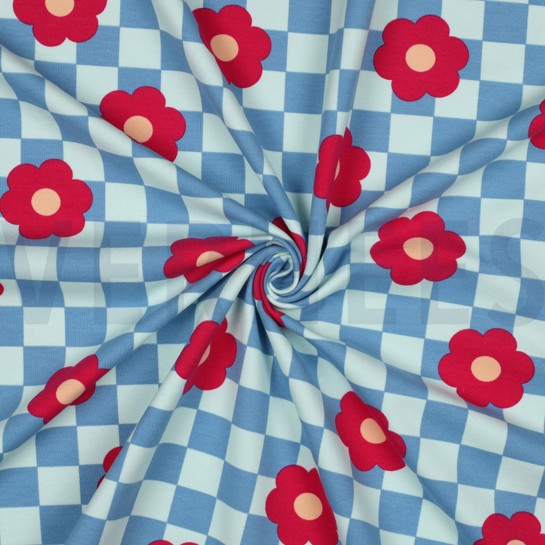 SOFT SWEAT FLOWERS BLUE #7