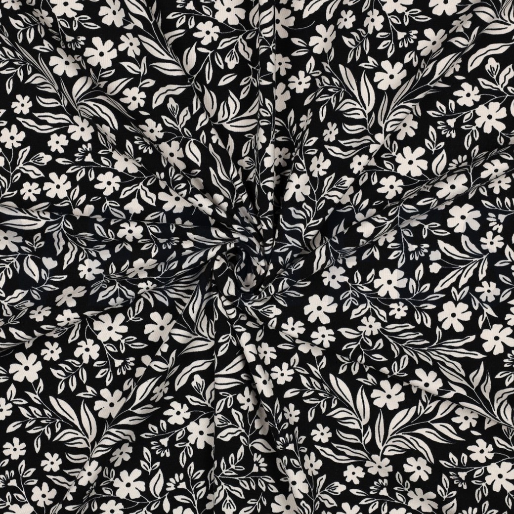 JERSEY FLOWERS BLACK #3