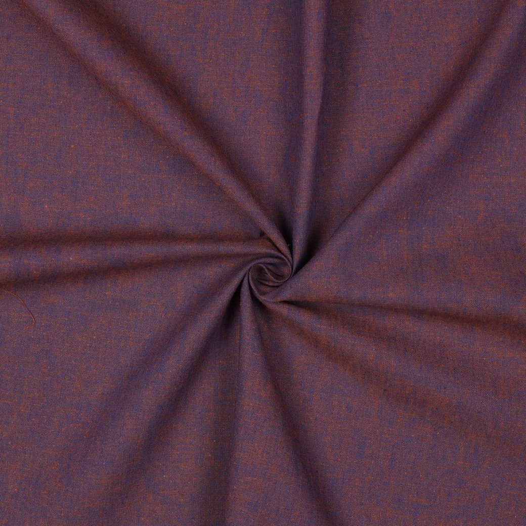 LINEN COTTON YARN DYED BLUE / BROWN #3