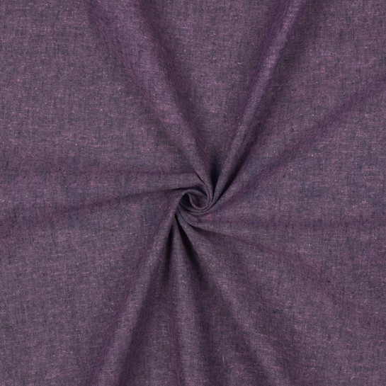 LINEN COTTON YARN DYED PURPLE/ NAVY #7