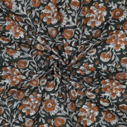 HANDCRAFTED BLOCK-PRINTED COTTON FLOWERS GREEN (thumbnail) #3