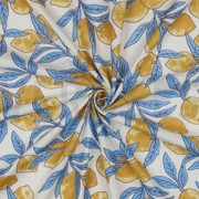 HANDCRAFTED BLOCK-PRINTED COTTON LEMONS WHITE (thumbnail) #3