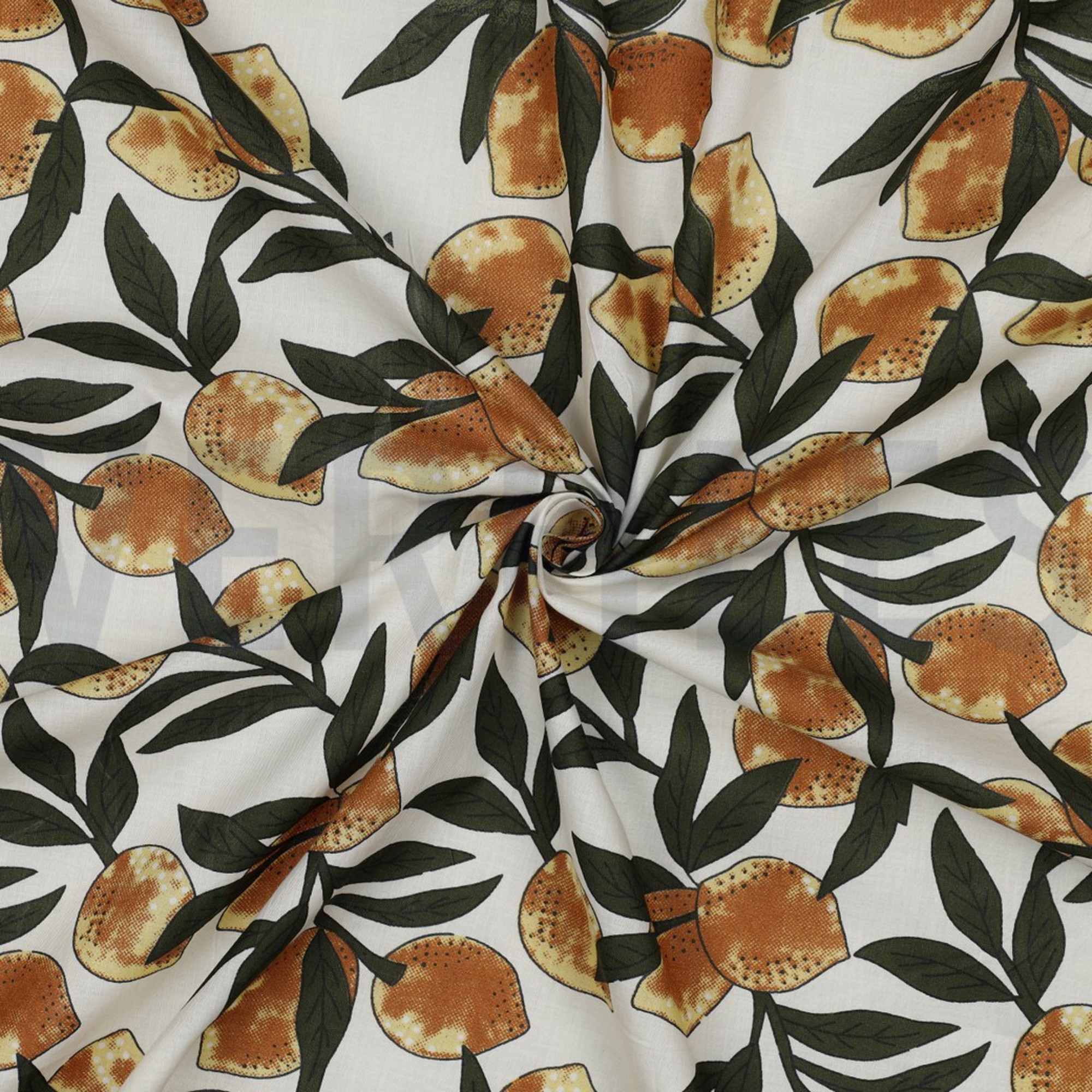 HANDCRAFTED BLOCK-PRINTED COTTON LEMONS WHITE (high resolution) #3