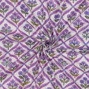 HANDCRAFTED BLOCK-PRINTED COTTON FLOWERS WHITE (thumbnail) #3