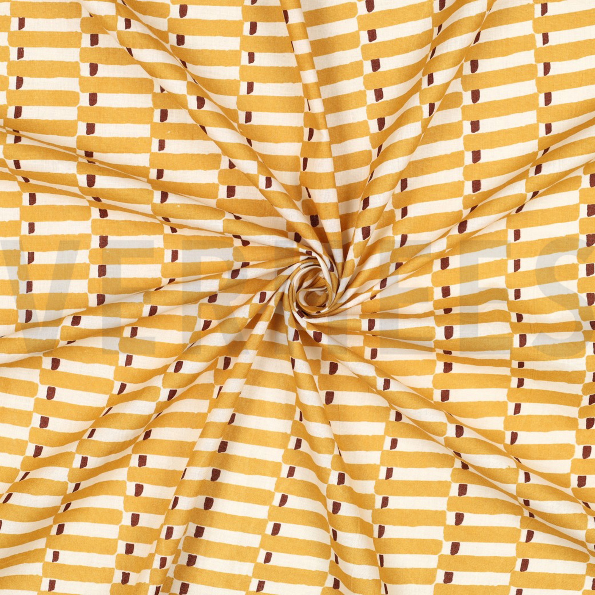 HANDCRAFTED BLOCK-PRINTED COTTON GEOMETRIC OCHRE (high resolution) #3
