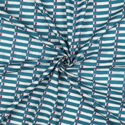 HANDCRAFTED BLOCK-PRINTED COTTON GEOMETRIC PETROL (thumbnail) #3