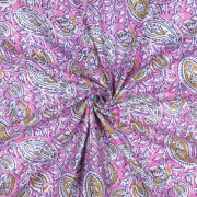 HANDCRAFTED BLOCK-PRINTED COTTON PAISLEY PINK (thumbnail) #3
