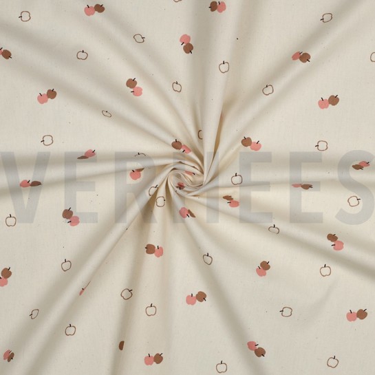 POPLIN GOTS NATURAL APPLES NATURAL #7