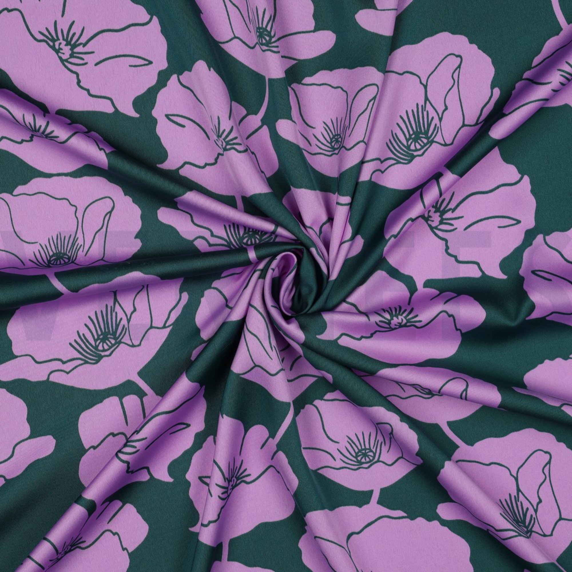 ROYAL MICRO SATIN FLOWERS DARK GREEN (high resolution) #3