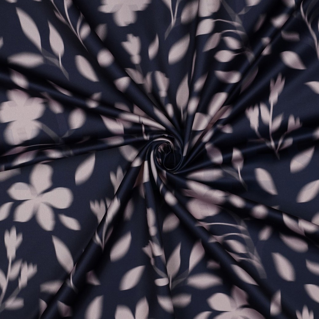 ROYAL MICRO SATIN DIGITAL FLOWERS NAVY #3
