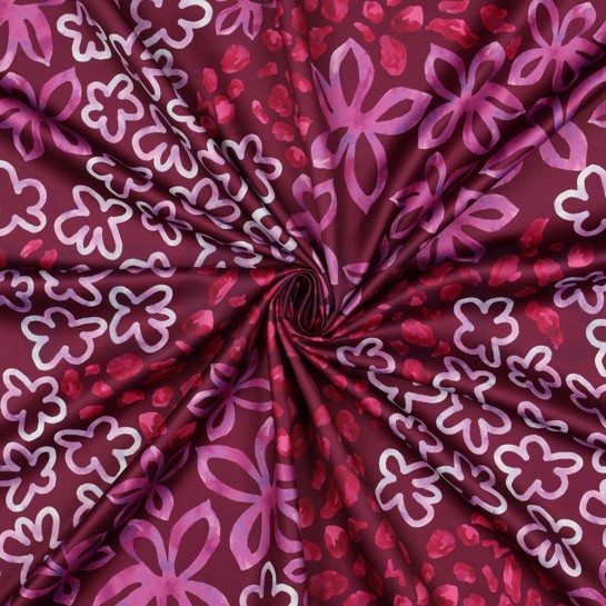ROYAL MICRO SATIN DIGITAL ABSTRACT BORDEAUX #7