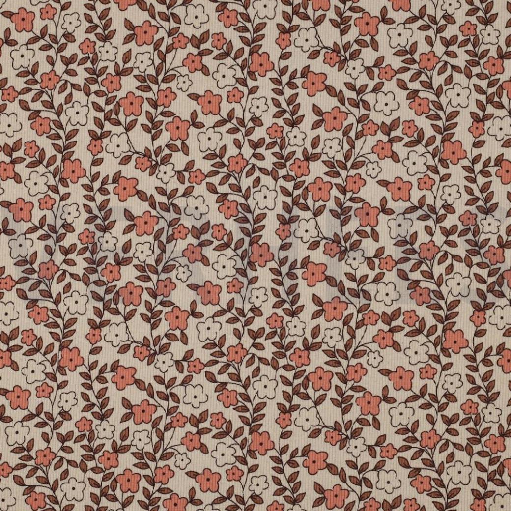 RIB JERSEY GOTS NATURAL FLOWERS NATURAL #3