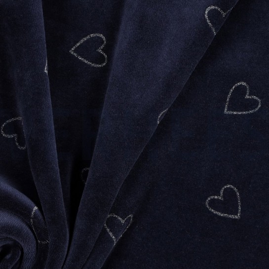 NICKI VELOURS GLITZER HERZEN MARINEBLAU #7