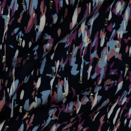 VISKOSE LUREX ABSTRACT MARINEBLAU #7