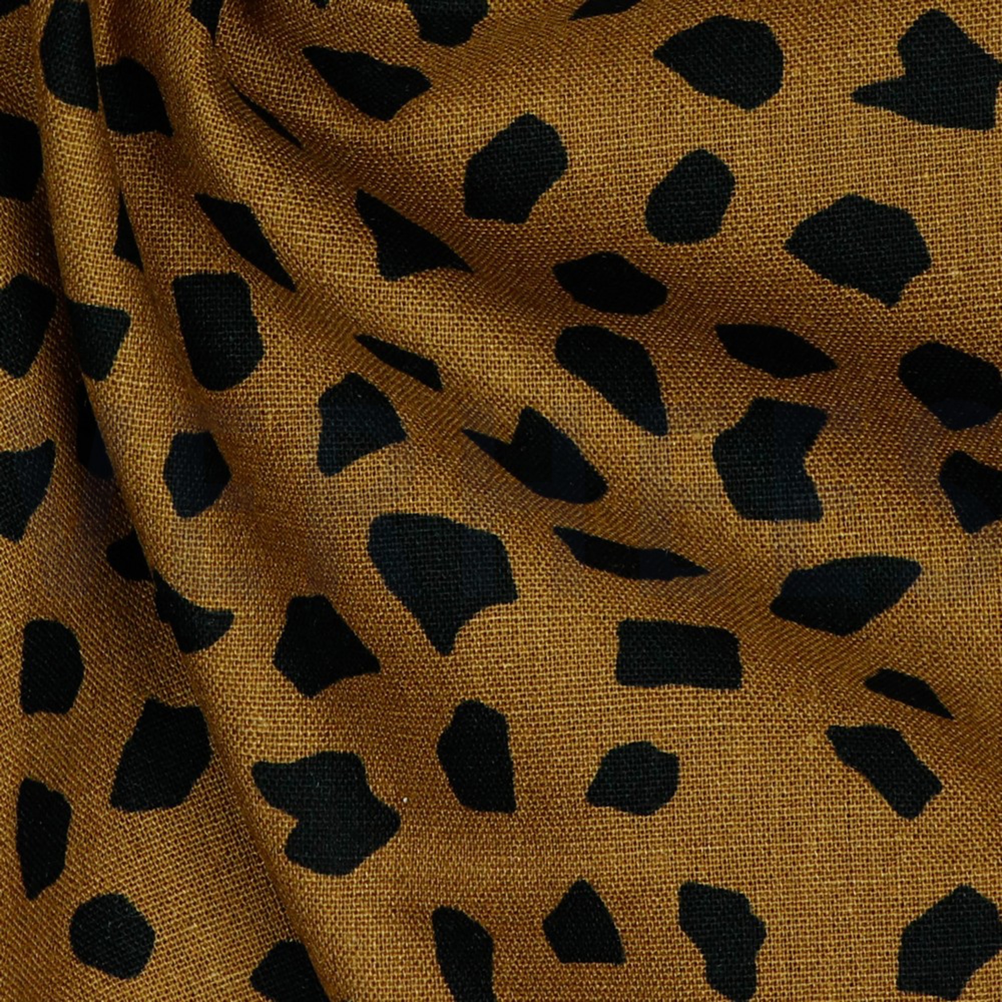 LINEN VISCOSE WASHED DOTS LIGHT BROWN (high resolution) #3
