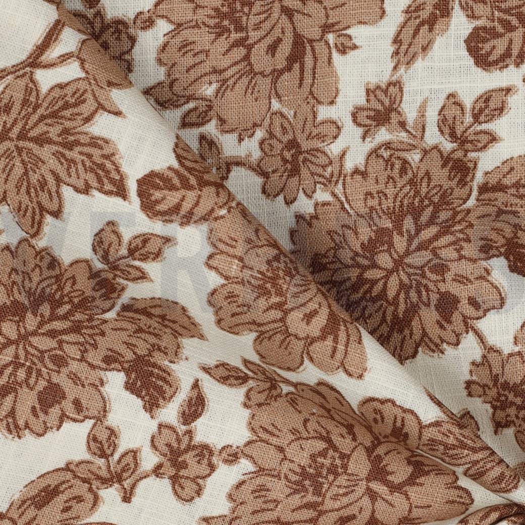 LINEN WASHED FLOWERS OFF WHITE #3