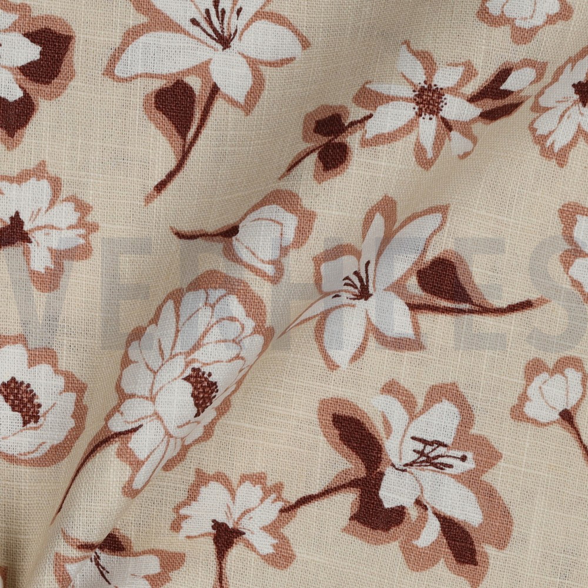 LINEN WASHED BIG FLOWERS LIGHT SAND (high resolution) #3