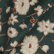 LINEN WASHED BIG FLOWERS OLD GREEN (thumbnail) #3
