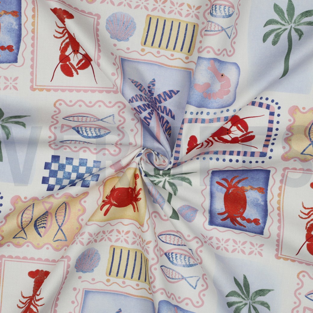 CANVAS DIGITAL SUMMER PATCHWORK LIGHT BLUE #3