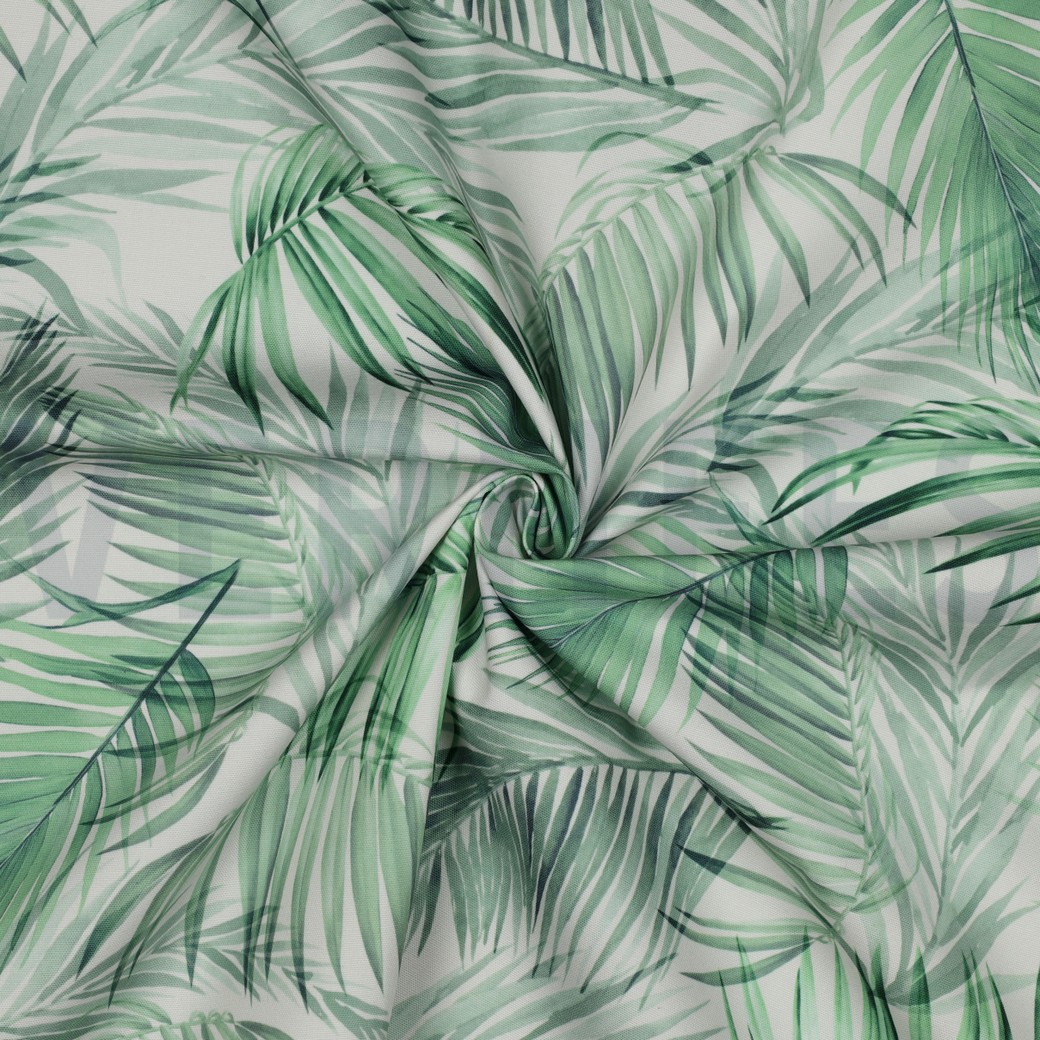 TABLECLOTH DIGITAL WATERPROOF LEAVES WHITE #3