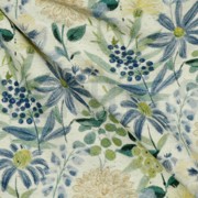 LINEN JERSEY DIGITAL FLOWERS ECRU/BLUE (thumbnail) #3