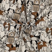 CANVAS LINEN LOOK DOGS NATURAL (thumbnail) #3