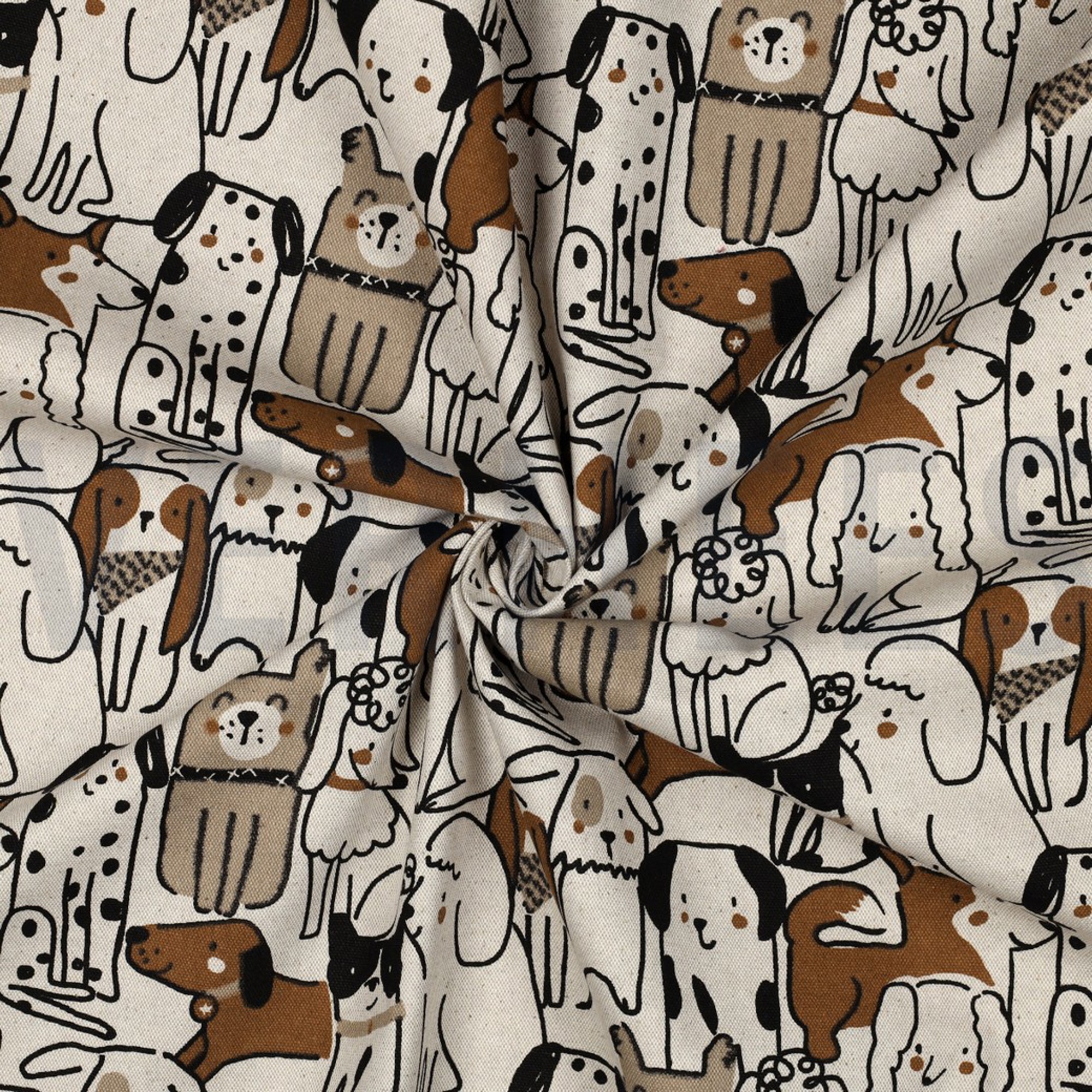 CANVAS LINEN LOOK DOGS NATURAL (high resolution) #3