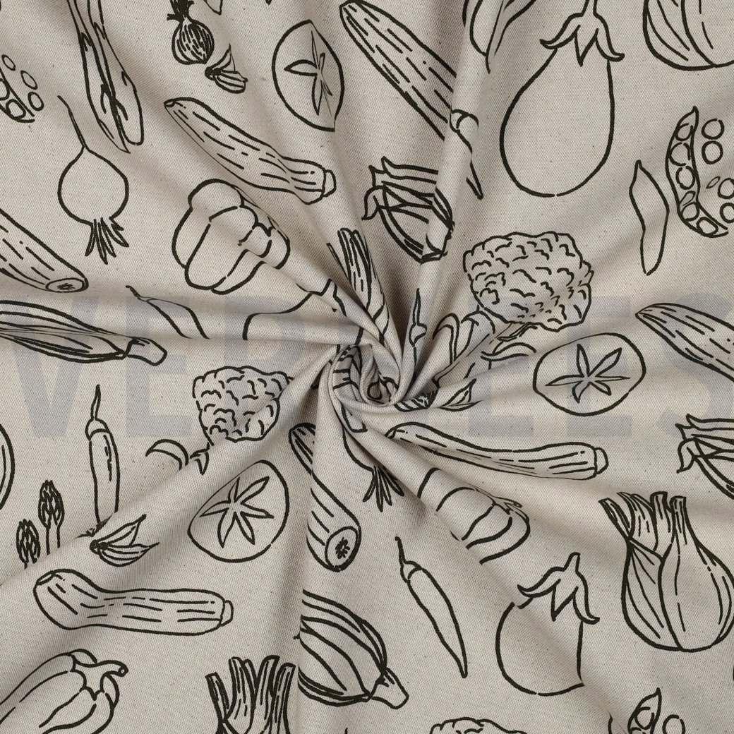 CANVAS LINEN LOOK VEGETABLES NATURAL #3