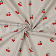 CANVAS LINEN LOOK CHERRIES NATURAL (thumbnail) #3