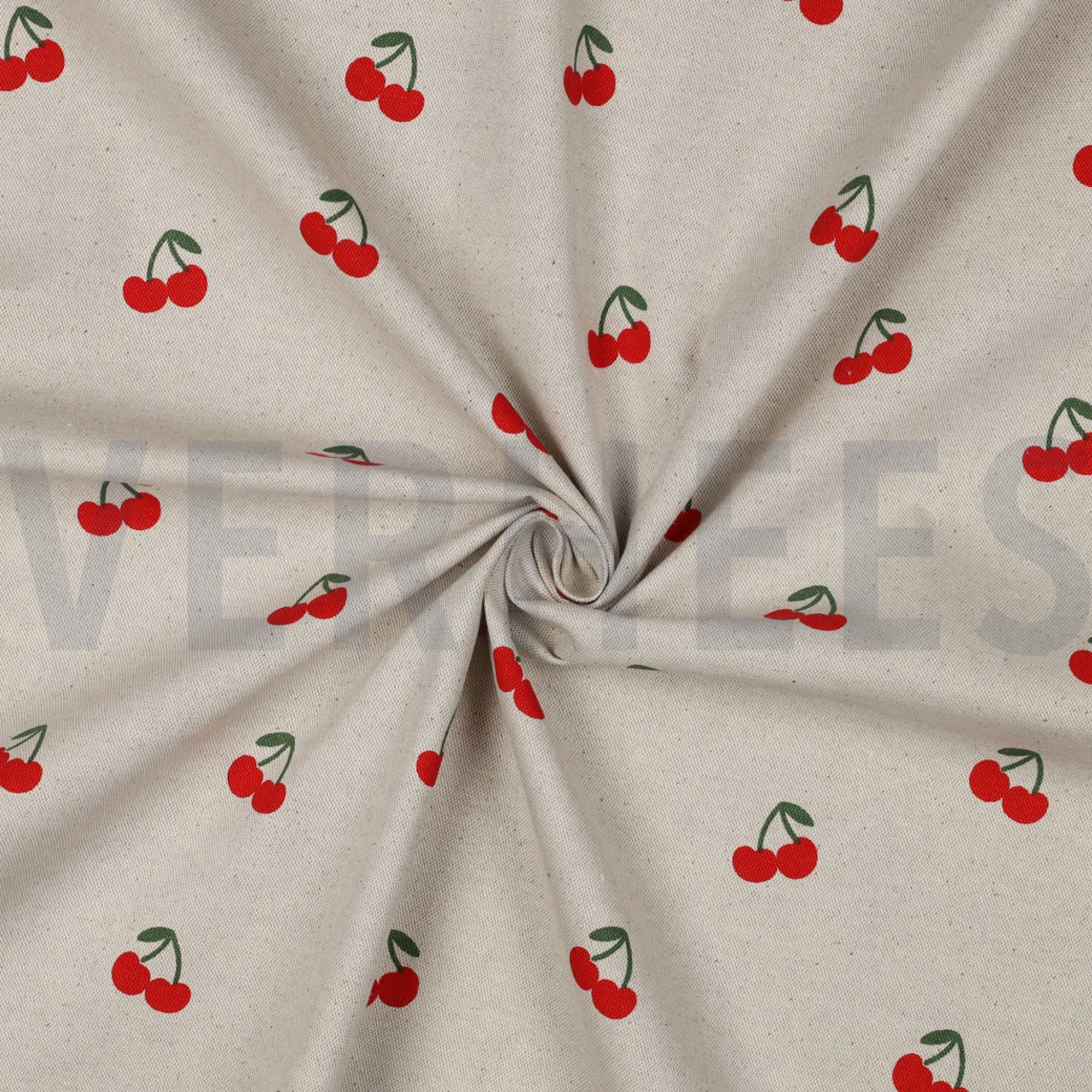 CANVAS LINEN LOOK CHERRIES NATURAL (high resolution) #3