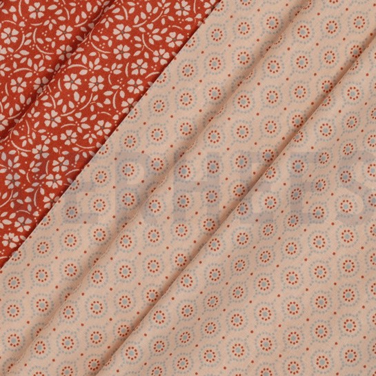 KATOENEN POPLIN BLOEMEN EN STIPPEN POEDER #7