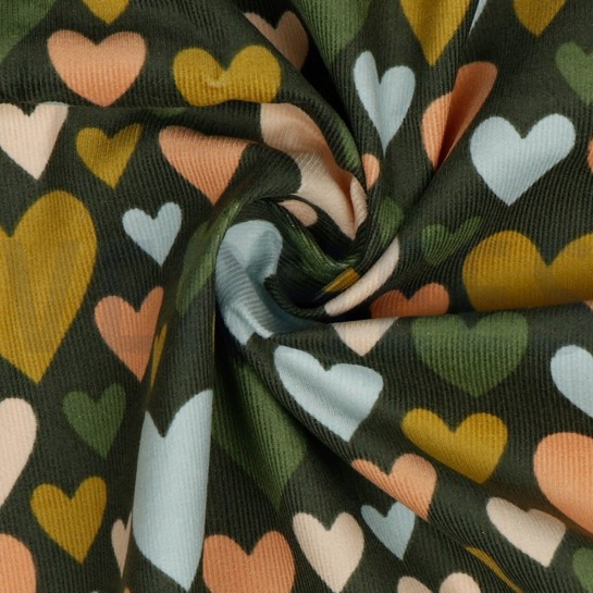 VELOURS MILLERAIES COEURS VERT FORÊT #7