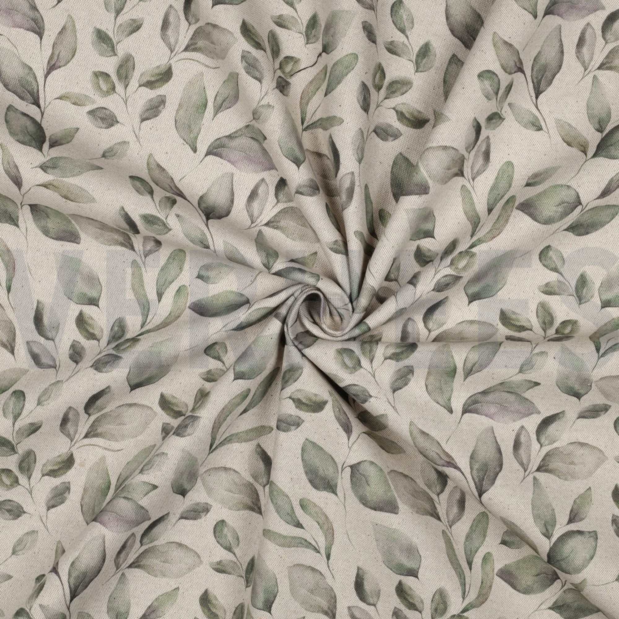 CANVAS LINEN LOOK DIGITAL LEAVES NATURAL (high resolution) #3