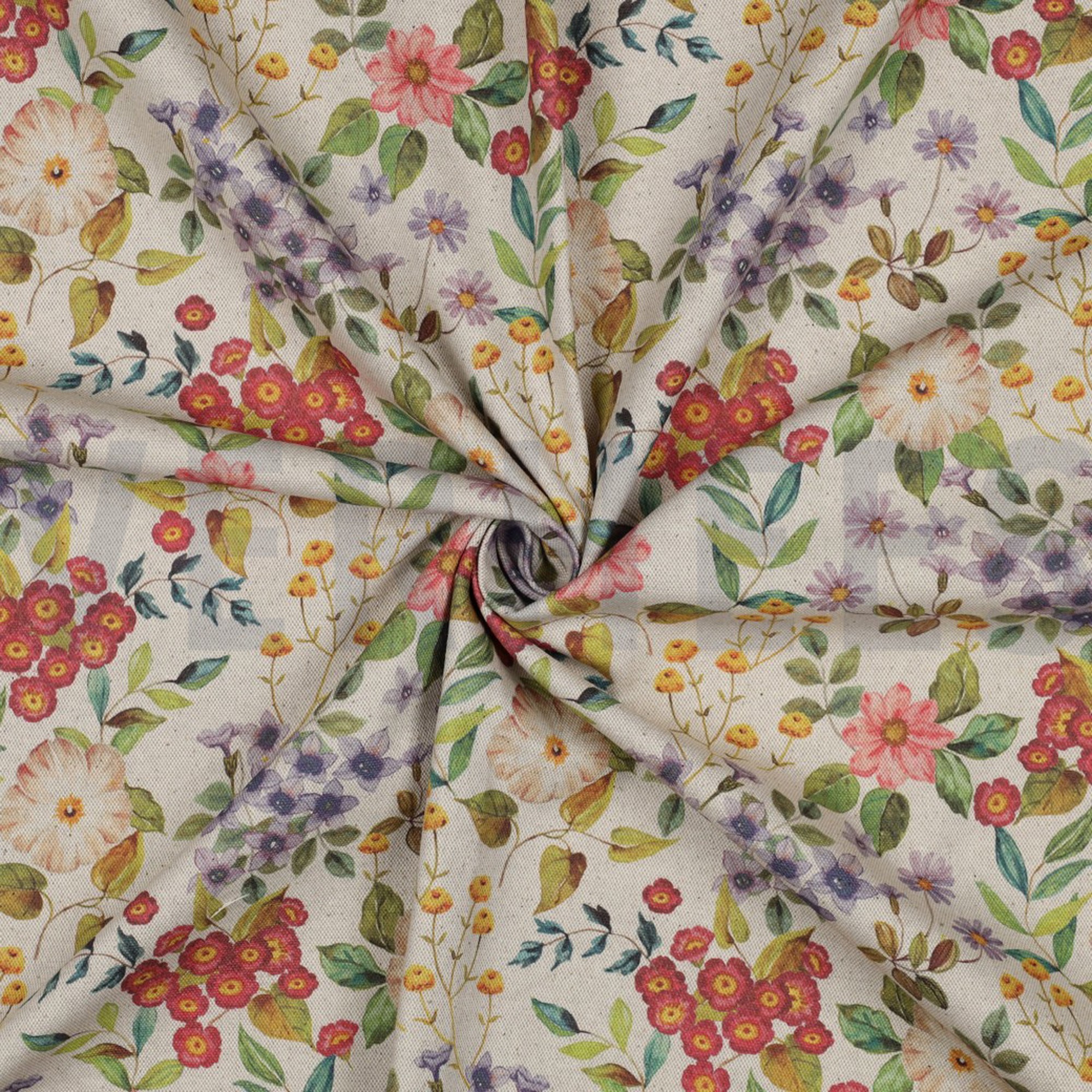 CANVAS LINEN LOOK DIGITAL FLOWERS NATURAL (high resolution) #3